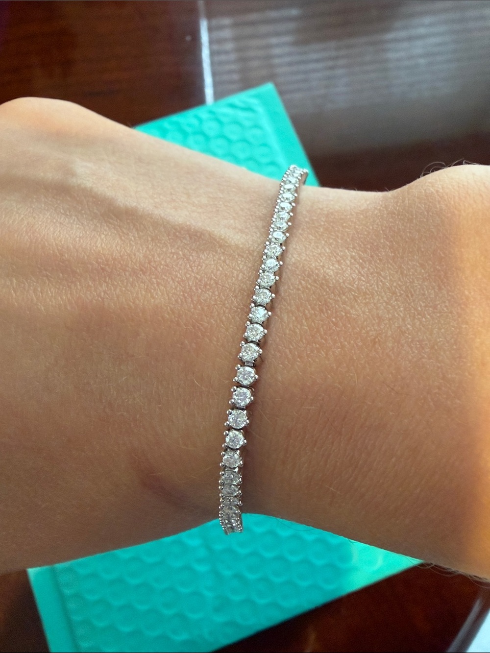NEW AdinaEden Moissanite Tennis Bracelet 2.41ct VVS D 6.5" Sterling Silver